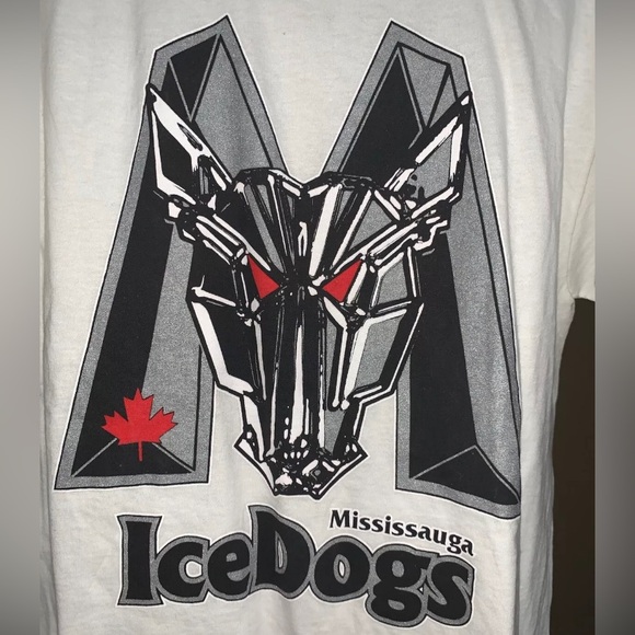 NEW Vintage OHL Mississauga IceDogs Hockey T-Shirt Size Medium Double Sided - Picture 3 of 4